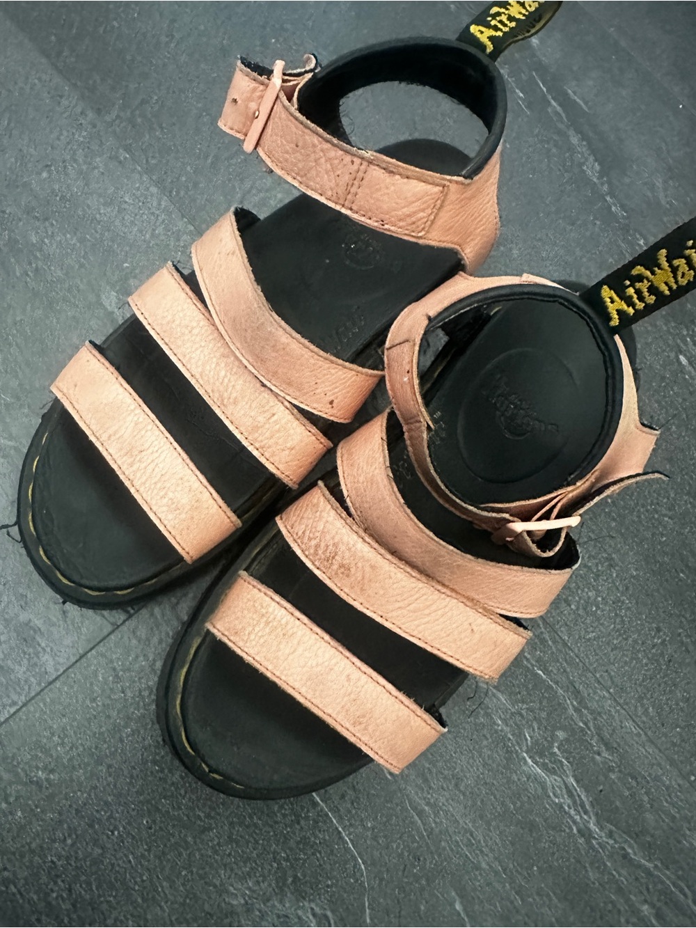 Dr. Martens Women's Pale Pink Triple-Strap Leather Sandals